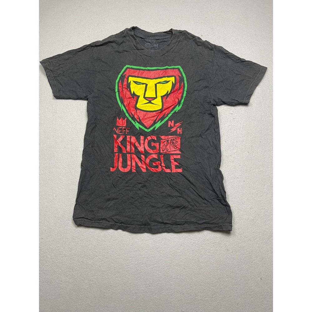 Neff King of the Jungle T Shirt 100% Cotton Black Medium Mens